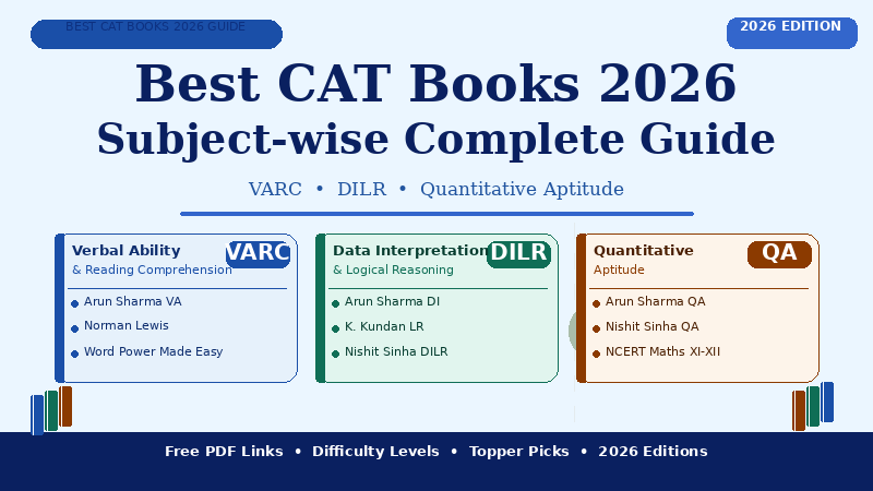  Best Books for CAT Preparation 2026: Subject-wise List for VARC, DILR & QA
